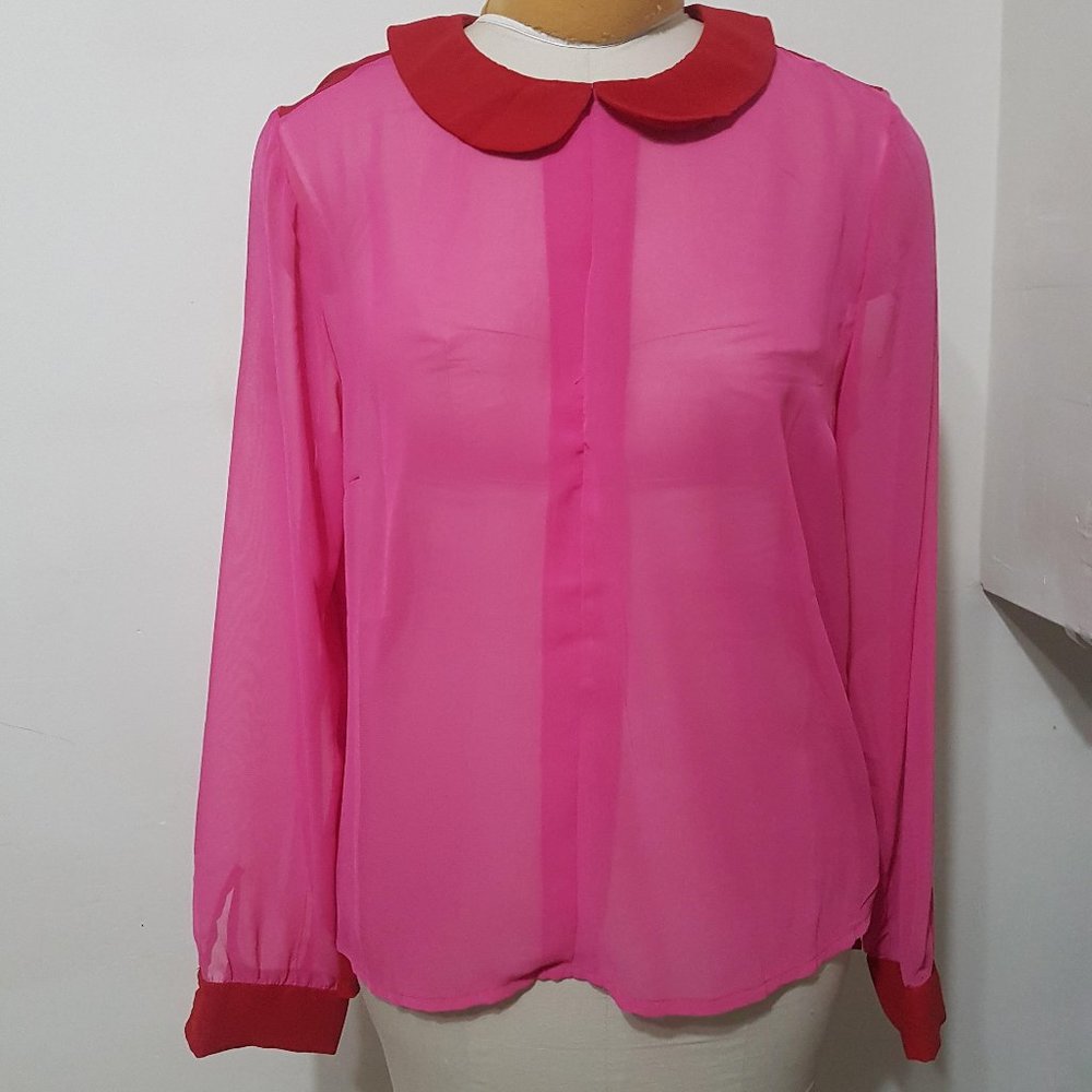 Pink and Red Blouse